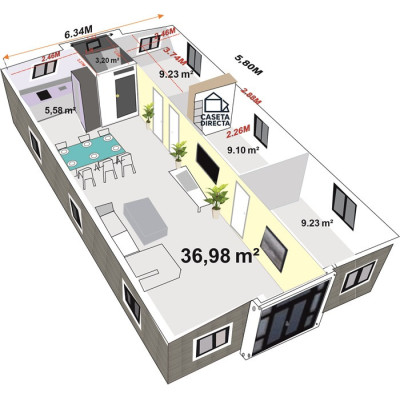 Casa Plegable Expandible de 75 m² Titanio