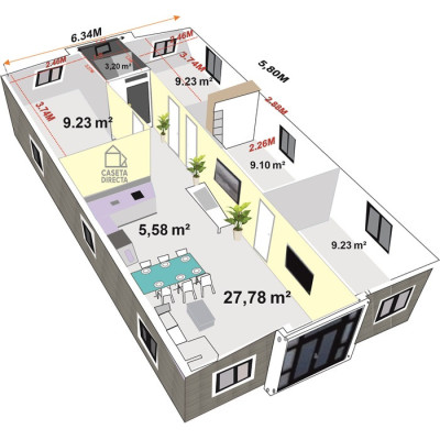 Casa Plegable Expandible de 75 m² Titanio