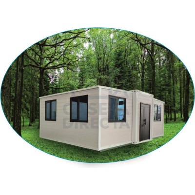 Casa Plegable 37 m² | Modelo Marfil con Revestimiento Claro
