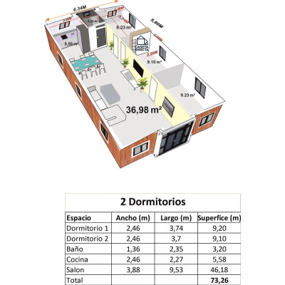 Casa Plegable Expandible de 75 m² Sándalo