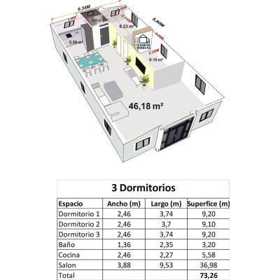 Casa Plegable Expandible de 75 m² Polar
