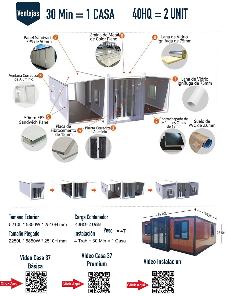 Plano Casa Expandible 37 m²